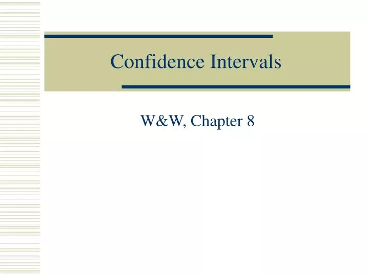 confidence intervals