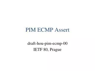 PIM ECMP Assert