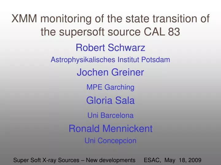 xmm monitoring of the state transition of the supersoft source cal 83