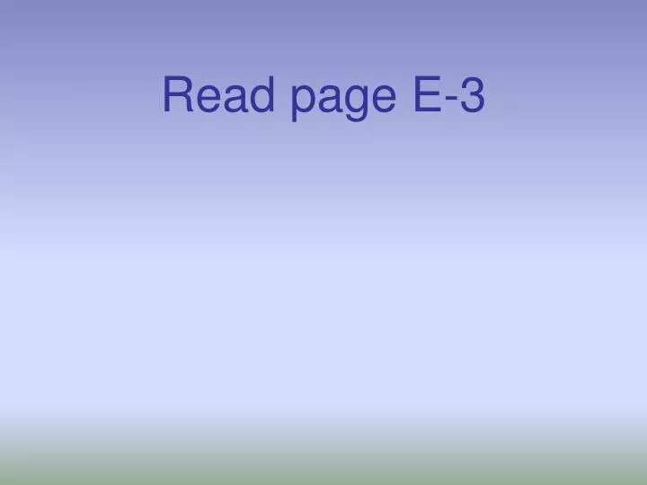 read page e 3