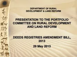 DEPARTMENT OF RURAL DEVELOPMENT &amp; LAND REFORM