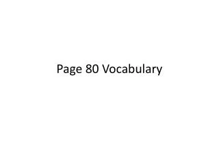 Page 80 Vocabulary