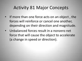 Activity 81 Major Concepts
