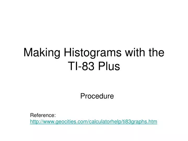 making histograms with the ti 83 plus