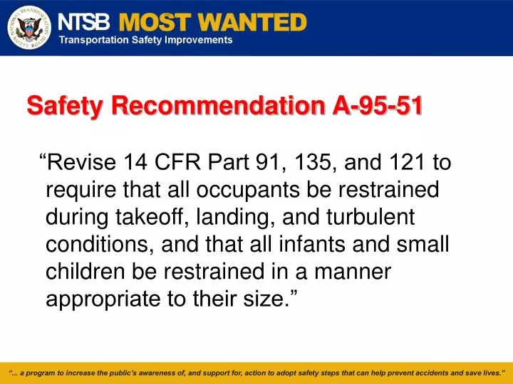 safety recommendation a 95 51