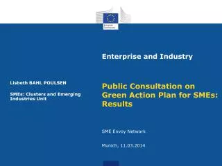 Lisbeth BAHL POULSEN SMEs: Clusters and Emerging Industries Unit