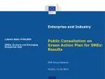 Results of the Public Consultation on the Green Action Plan for SMEs - slide 1