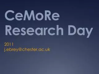CeMoRe Research Day