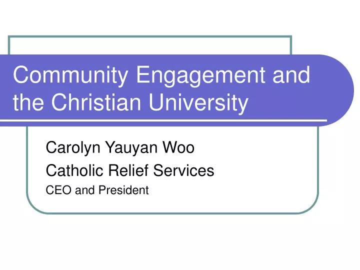 community engagement and the christian university