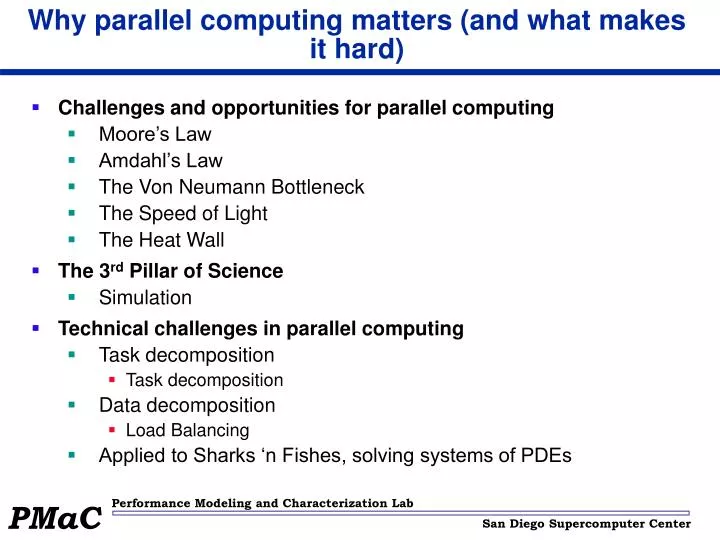 why parallel computing matters and what makes it hard