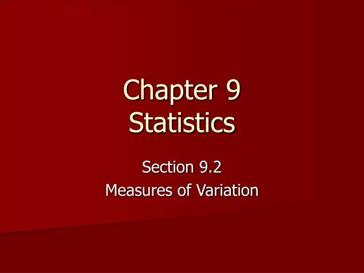 chapter 9 statistics