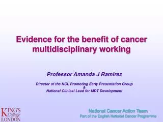 Evidence for the benefit of cancer multidisciplinary working
