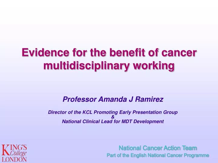 evidence for the benefit of cancer multidisciplinary working
