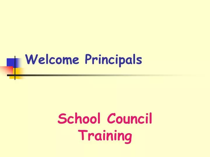 welcome principals