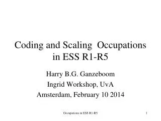 Coding and Scaling Occupations in ESS R1-R5