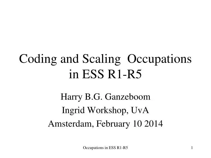 coding and scaling occupations in ess r1 r5