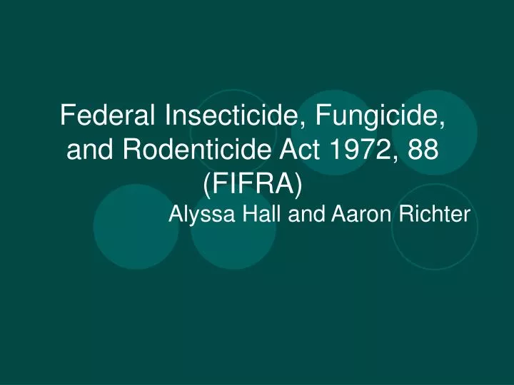 federal insecticide fungicide and rodenticide act 1972 88 fifra