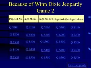 because of winn dixie jeopardy game 2