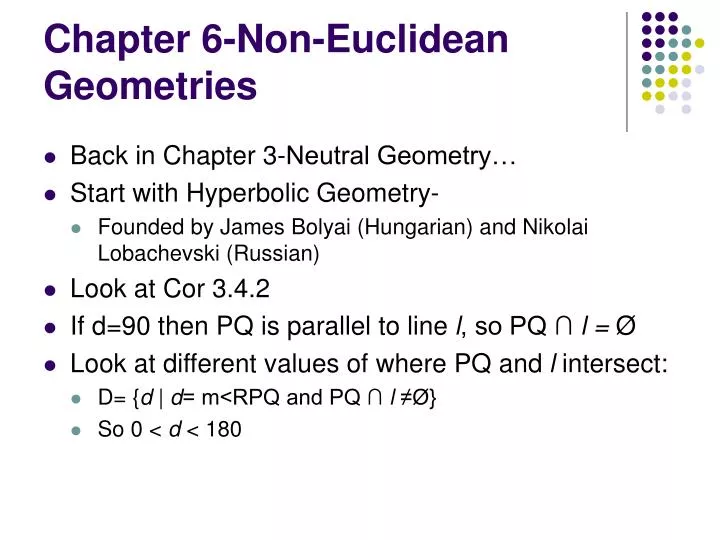 chapter 6 non euclidean geometries