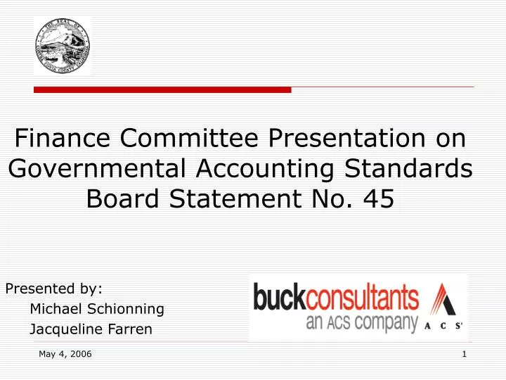 finance committee presentation on governmental accounting standards board statement no 45