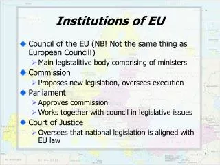 Institutions of EU