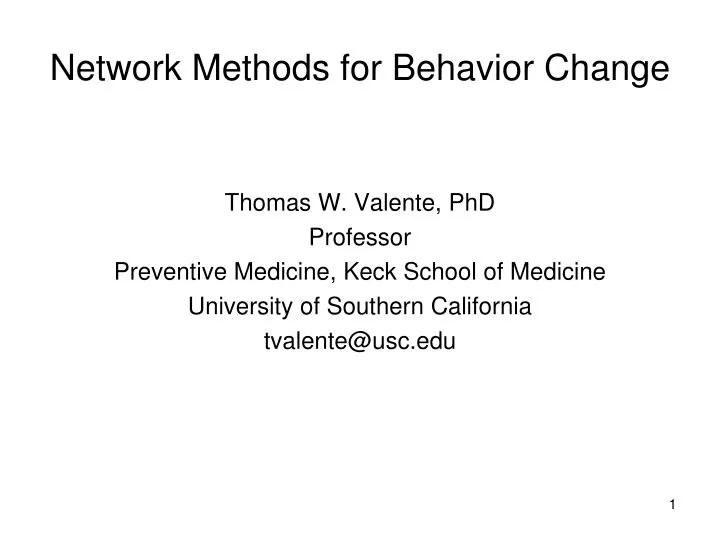 network methods for behavior change