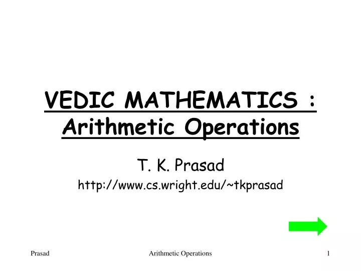 vedic mathematics arithmetic operations