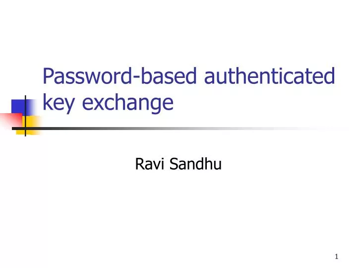 password based authenticated key exchange