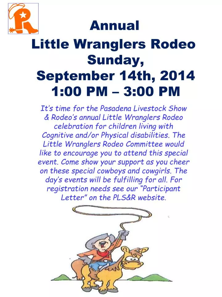annual little wranglers rodeo sunday september 14th 2014 1 00 pm 3 00 pm