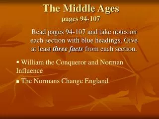 The Middle Ages pages 94-107