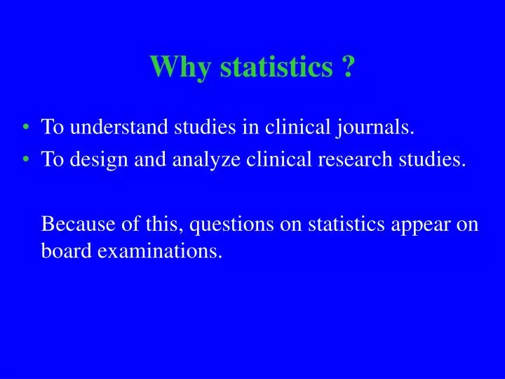 why statistics