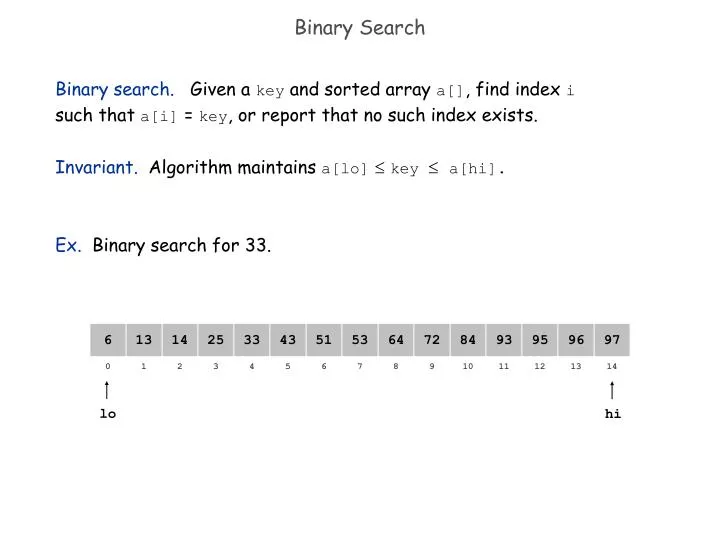 binary search