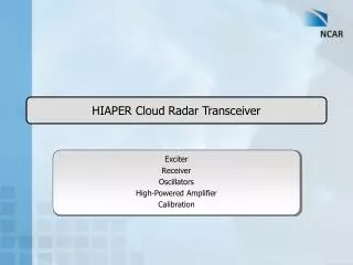 HIAPER Cloud Radar Transceiver