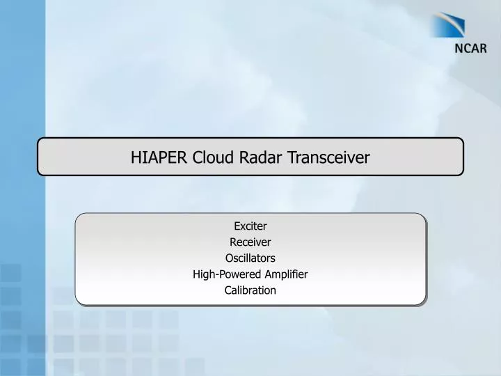 hiaper cloud radar transceiver