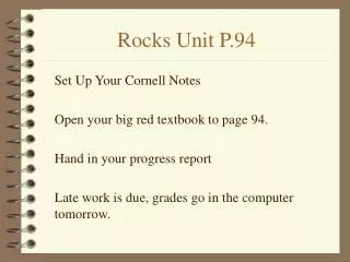 Rocks Unit P.94