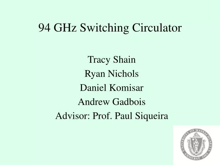 94 ghz switching circulator
