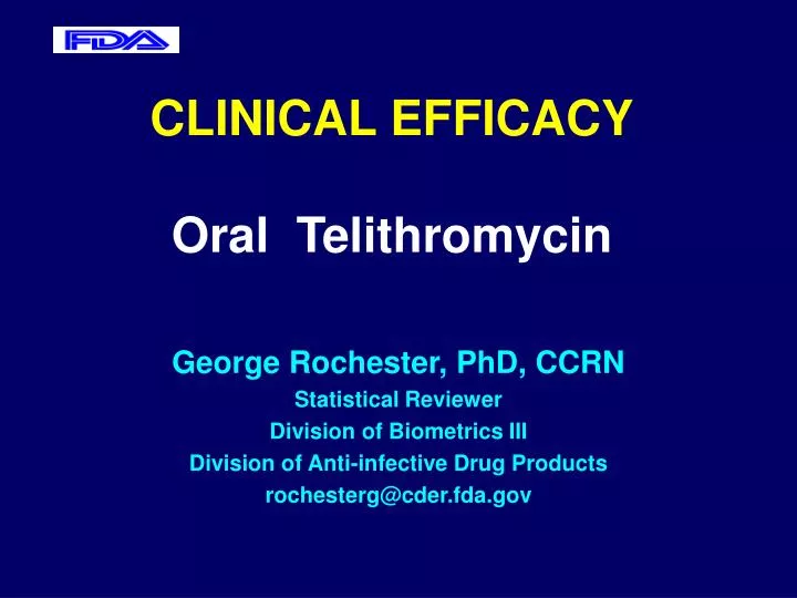 clinical efficacy oral telithromycin