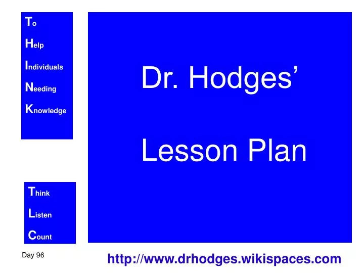 dr hodges lesson plan