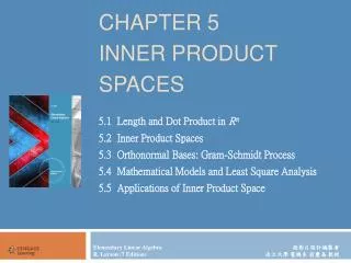 CHAPTER 5 INNER PRODUCT SPACES