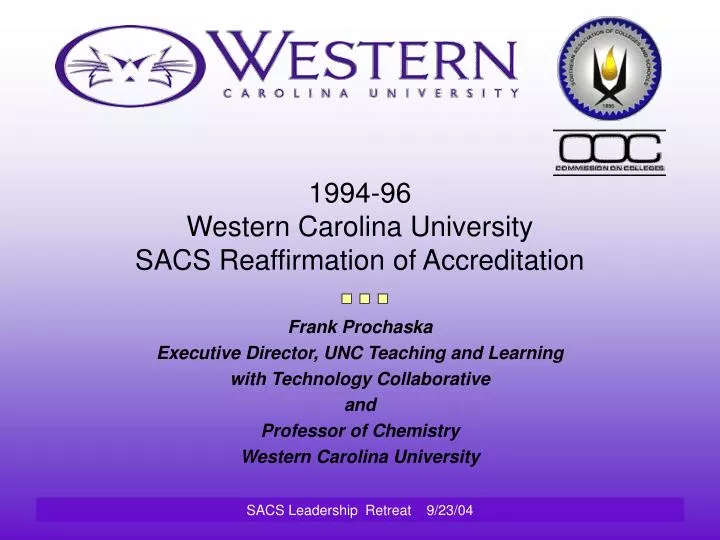 1994 96 western carolina university sacs reaffirmation of accreditation