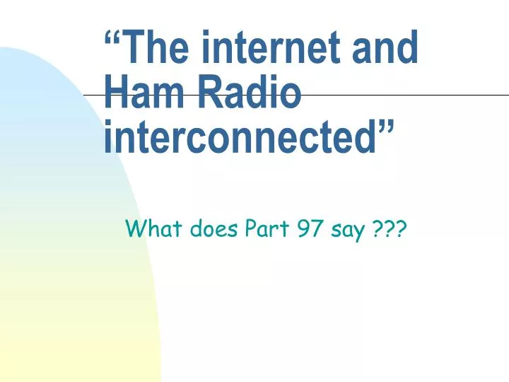 the internet and ham radio interconnected