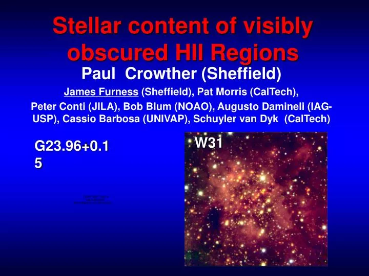 stellar content of visibly obscured hii regions