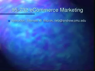 95-732 eCommerce Marketing