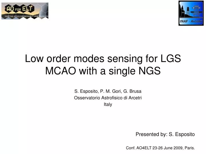 low order modes sensing for lgs mcao with a single ngs