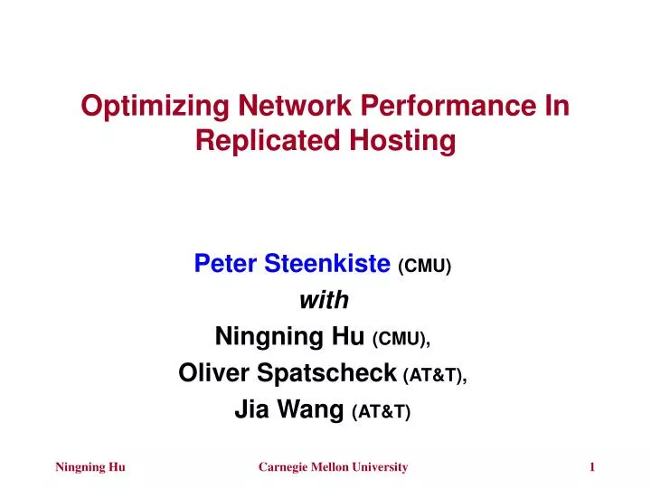 optimizing network performance in replicated hosting