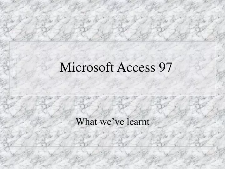 microsoft access 97