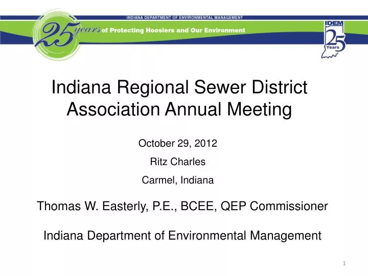 indiana regional sewer district association annual meeting