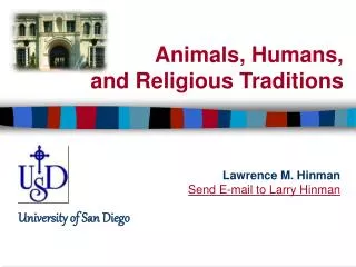 Animals, Humans, and Religious Traditions