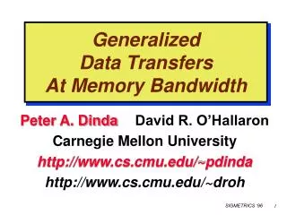 Generalized Data Transfers At Memory Bandwidth