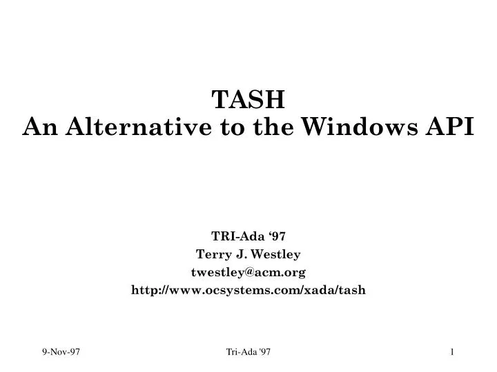 tash an alternative to the windows api